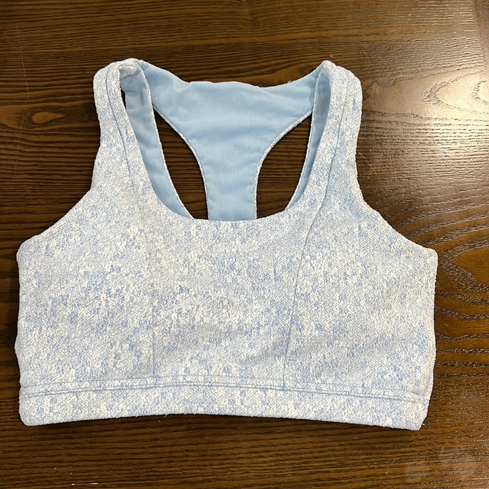 Gymshark Fleur Texture Sports Bra - Blue